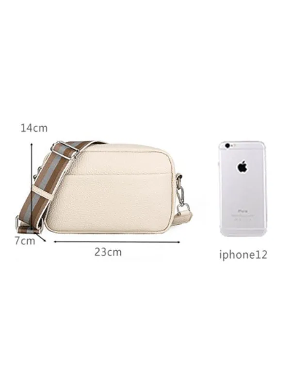 Textured Faux Leather Crossbody Messenger Bag