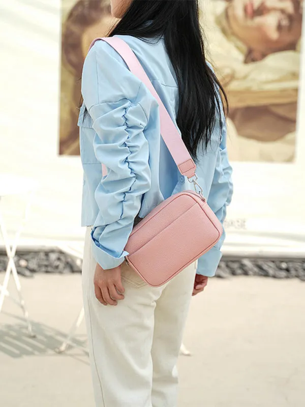 Textured Faux Leather Crossbody Messenger Bag