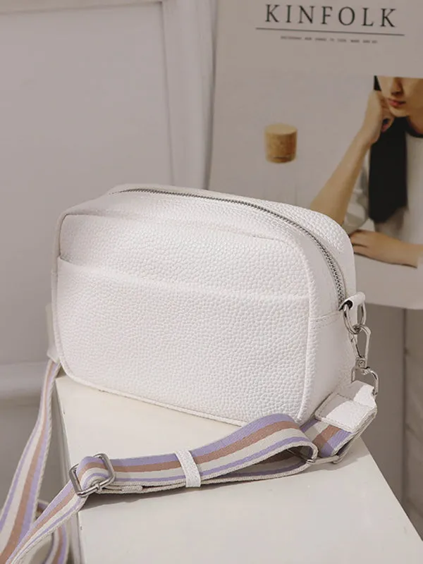 Textured Faux Leather Crossbody Messenger Bag