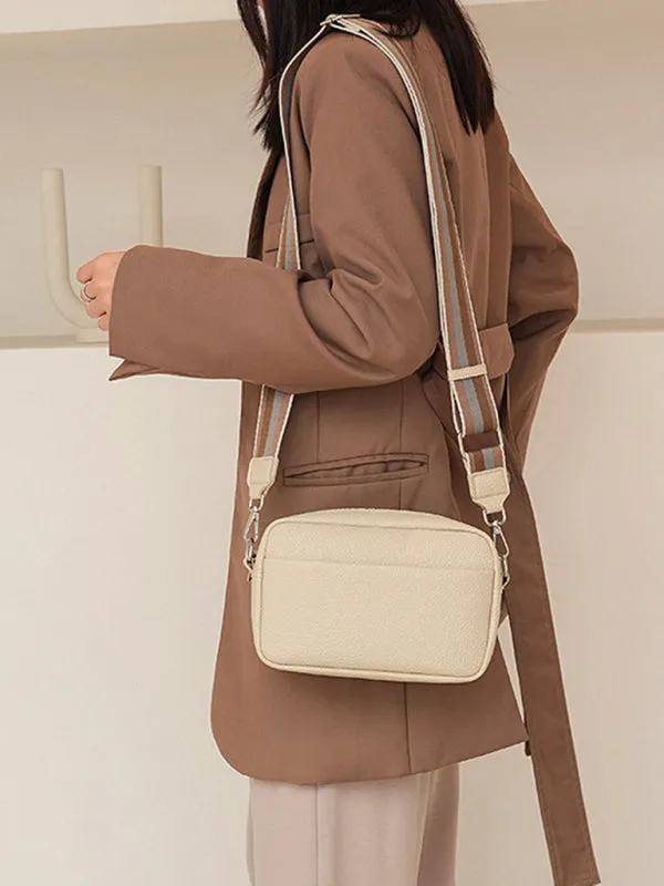 Textured Faux Leather Crossbody Messenger Bag