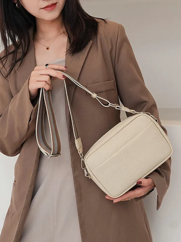 Textured Faux Leather Crossbody Messenger Bag