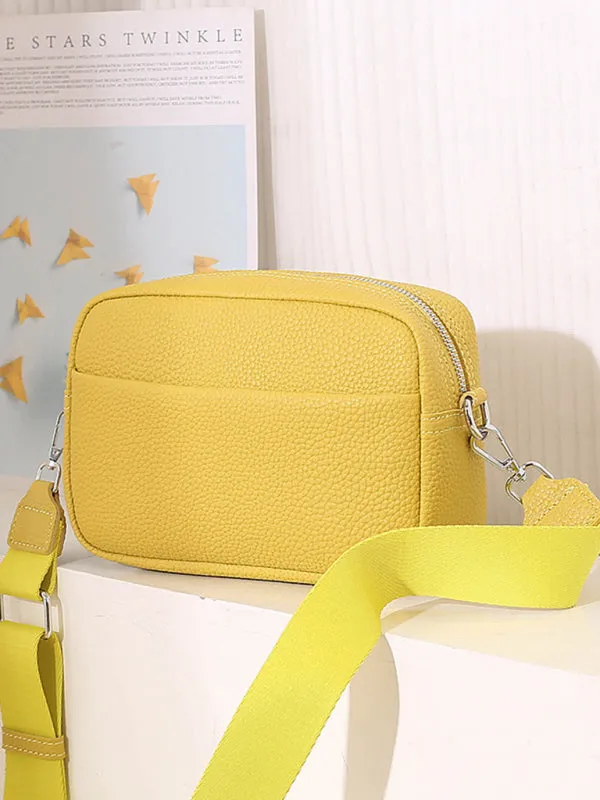 Textured Faux Leather Crossbody Messenger Bag