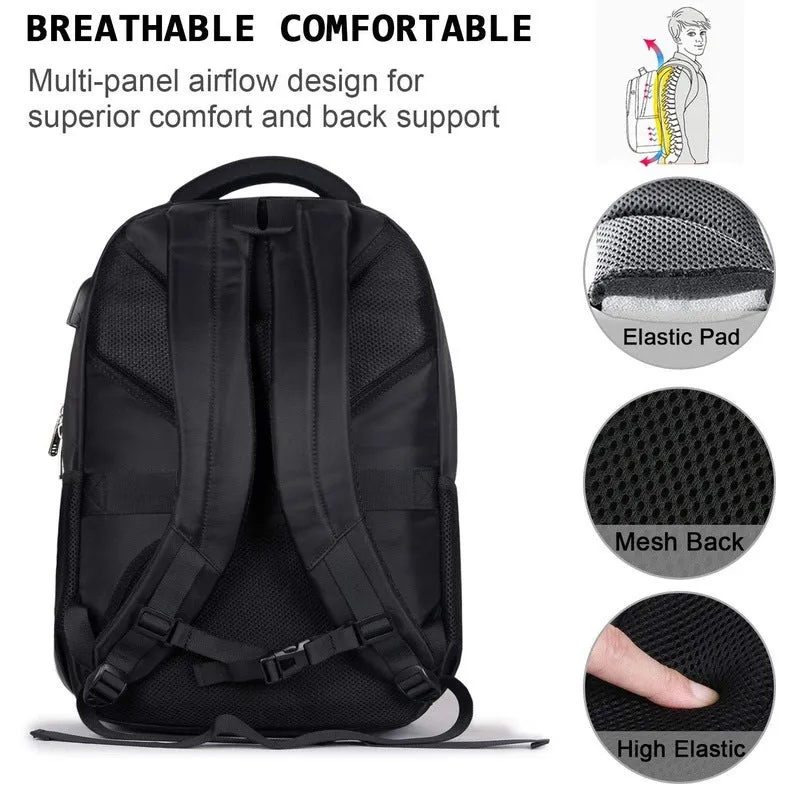 THE CLOWNFISH Dexter Polyester 40 LTR Charcoal Black Laptop Backpack