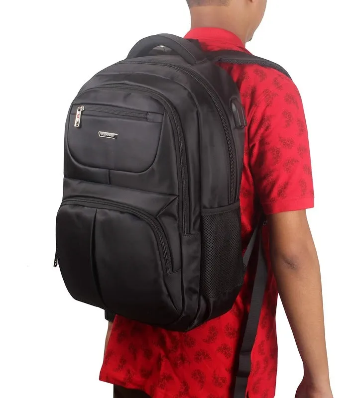 THE CLOWNFISH Dexter Polyester 40 LTR Charcoal Black Laptop Backpack