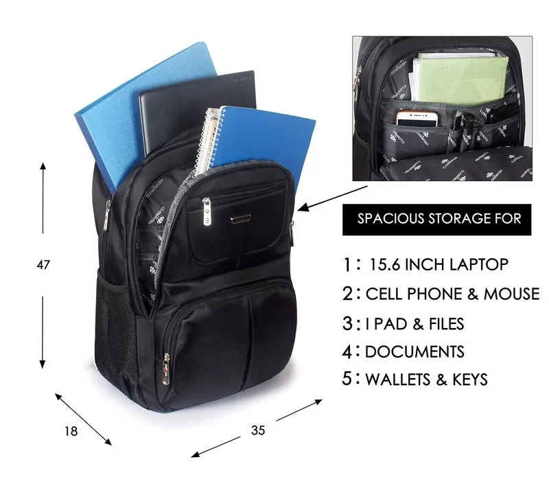 THE CLOWNFISH Dexter Polyester 40 LTR Charcoal Black Laptop Backpack