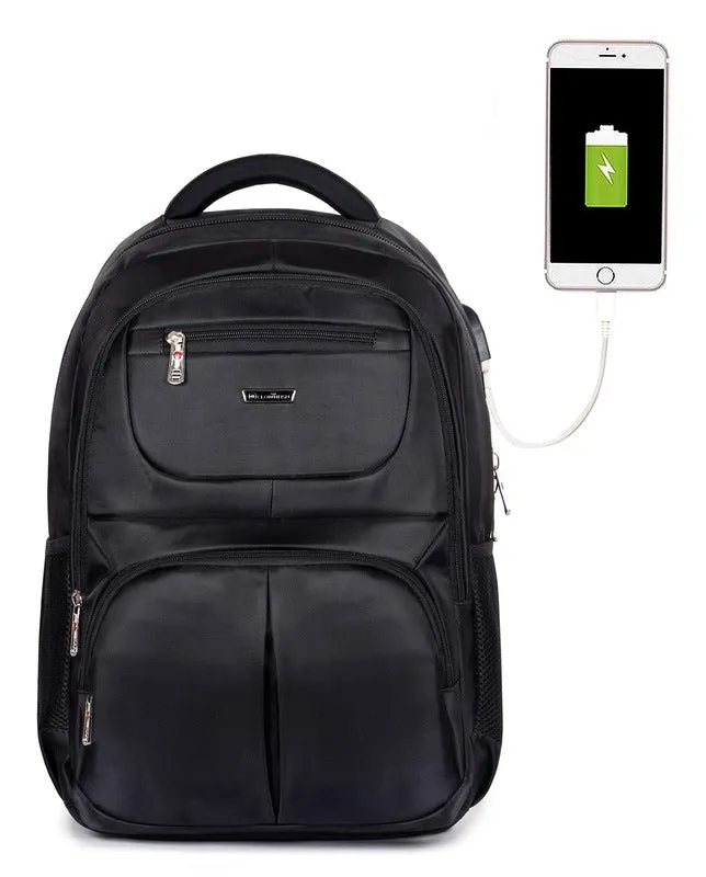 THE CLOWNFISH Dexter Polyester 40 LTR Charcoal Black Laptop Backpack