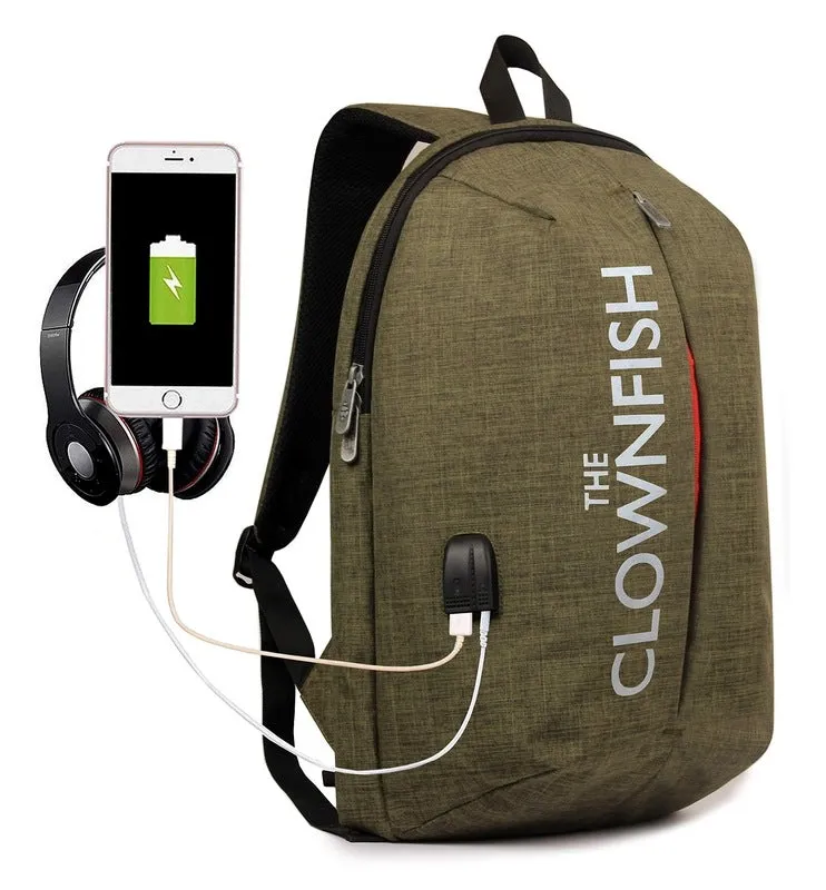 THE CLOWNFISH Echo 25 liters Laptop Backpack for 15.6 Inch Laptops (Forest Green)