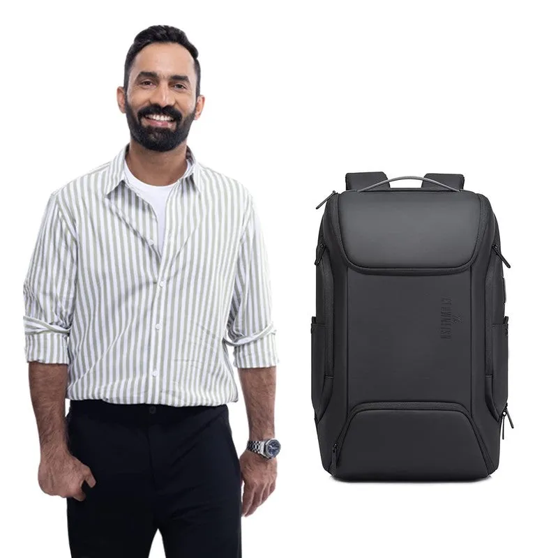 THE CLOWNFISH Water Resistant Polyester Anti-Theft Unisex Travel Laptop Backpack With Usb Charging Port (Black), 21 Litres