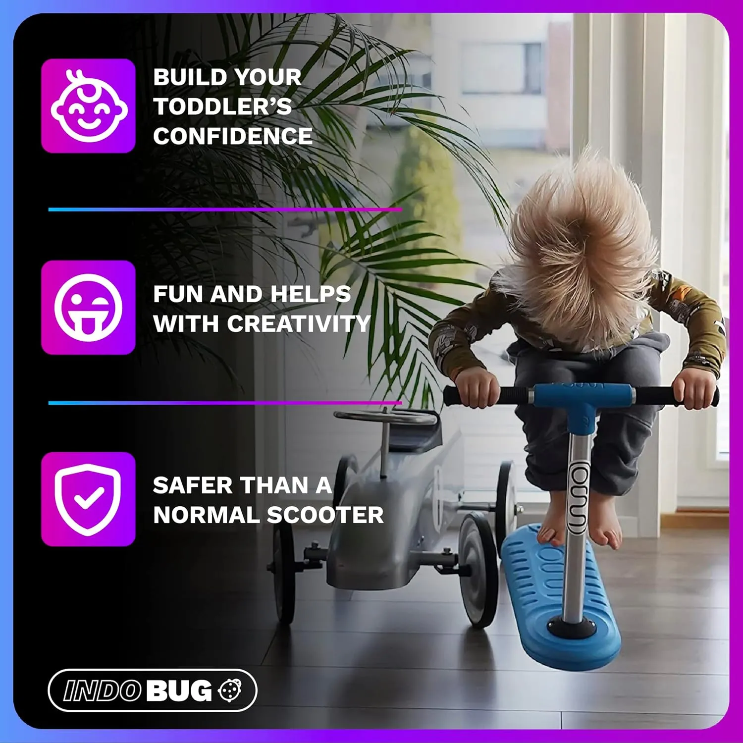 The Indo Trick Scooter - Stunt Scooter for Teens, Kids and Adults - Trampoline Scooter to Practice Pro Scooter Tricks - Indoors and Outdoors Scooter - Professionals and Beginners