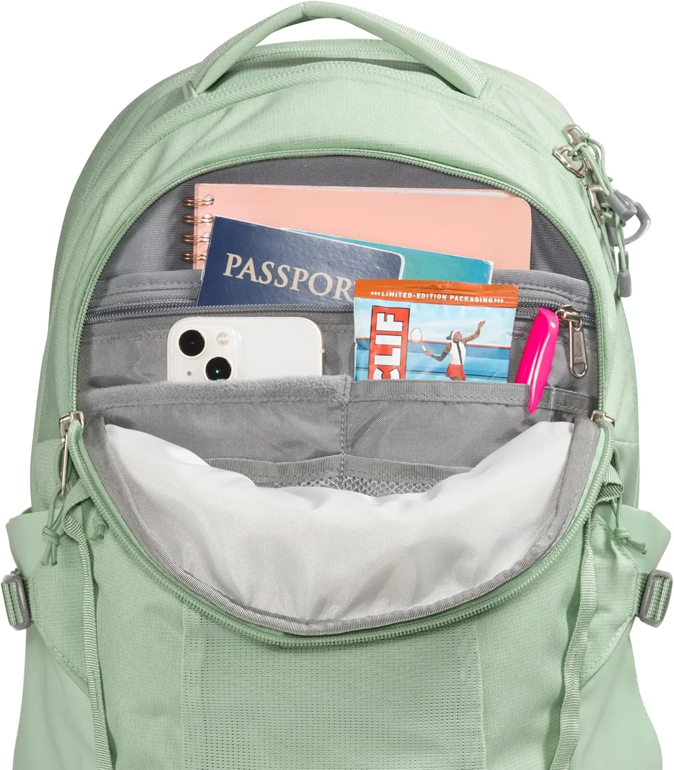 THE NORTH FACE Women's Recon Everyday Laptop Backpack - PFAS Free, Misty Sage Dark Heather/Meld Grey-NPF, One Size