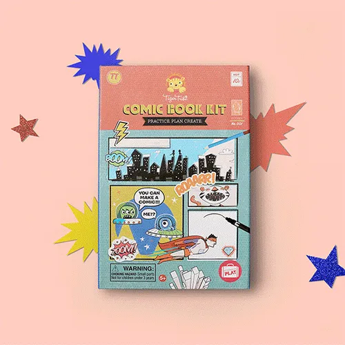 Tiger Tribe Comic Book Kit Practice Plan Create Activity Interactive Book Art and craft kids book 5yrs 