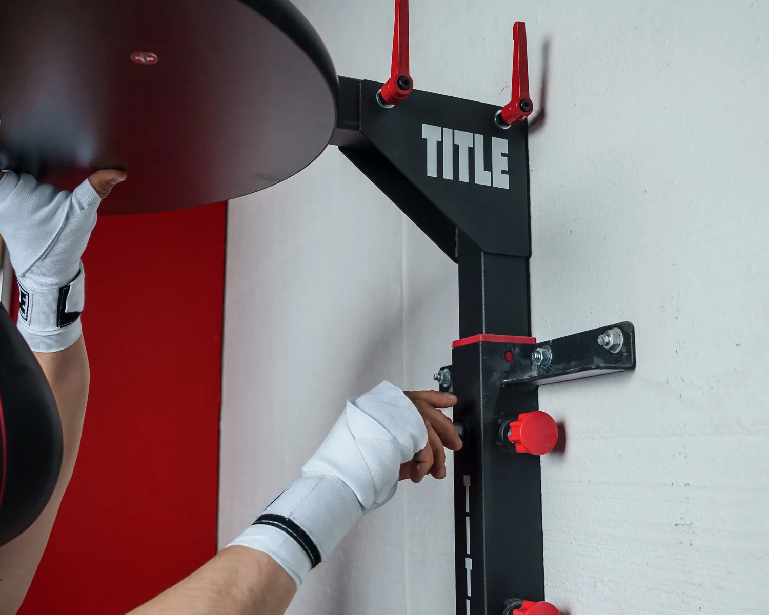 TITLE Boxing Fold-Away Adjustable Speed Bag Platform 2.0