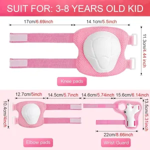 Toddler Kids Bike Helmet Set - Adjustable Cycling Helmet with Knee, Elbow Pads & Wrist Guards Sport Protective Gear Little Kid