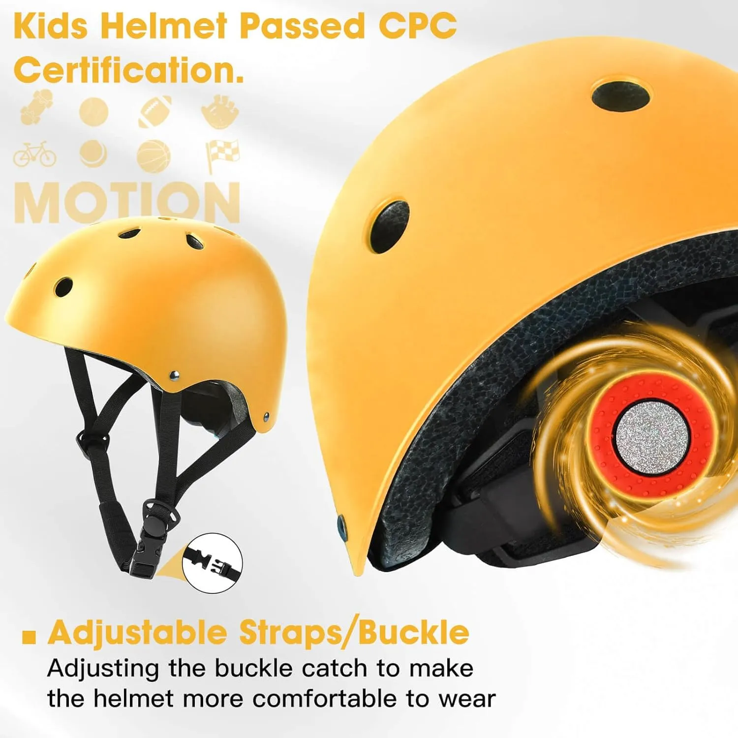 Toddler Kids Bike Helmet Set - Adjustable Cycling Helmet with Knee, Elbow Pads & Wrist Guards Sport Protective Gear Little Kid