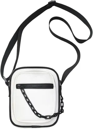 Tooe Grunge Punk Mini Crossbody Bag Emo Japanese Aesthetic Messenger Bag Harakuju Gothic Alt Shoulder Bag Y2k Hippie Purse (White,One size)