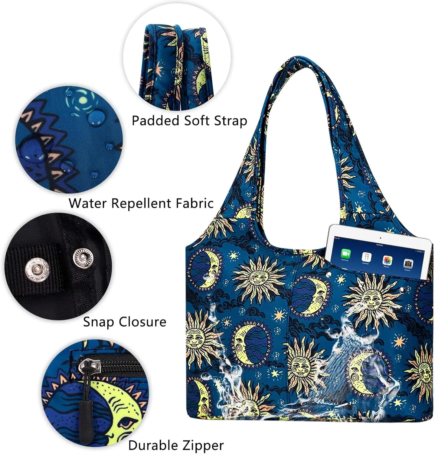 Tote Bag for Women with Wet Umbrella Compartment 13.3” Laptop Sleeve Zipper Shoulder Purse for Work/Shopping/Nursing