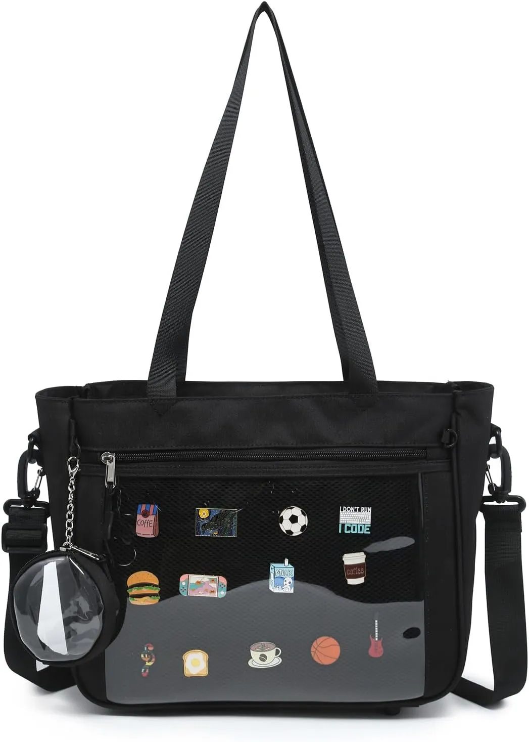 Tote bag Ita Bag Canvas Crossbody Shoulder Bag Backpack Kawaii Purses and Handbags with Pin Display