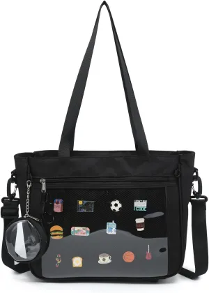 Tote bag Ita Bag Canvas Crossbody Shoulder Bag Backpack Kawaii Purses and Handbags with Pin Display
