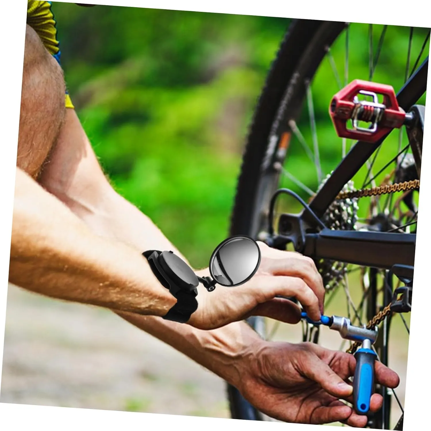Toyvian 3pcs Wristband Rear View Mirror for Bicycles Cycling Accessory for Mountain and Road Riding and Lightweight Reflective Design