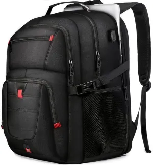 Travel Backpack, 50L Extra Large Travel Laptop backpack, Travel Backpack for Men Women with TSA Airline Approved Luggage Bussiness Backpack, Work Bag with USB Charge Port Fits 17 Inch Computer, Black