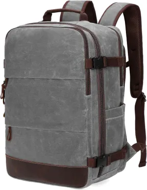 Travel Backpack for Men Carry On Backpack Flight Approved Personal Item Backpack, 18.4 inch Laptop Backpack Casual Daypack Weekender Business Hiking Backpack, Gray