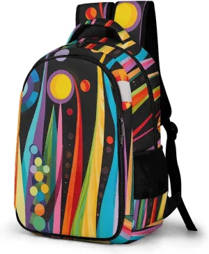 Travel Backpack for Men Women Carry On Backpack 15.6 Inch Laptop Backpack Colorful Wood Carving Work Business Backpacks