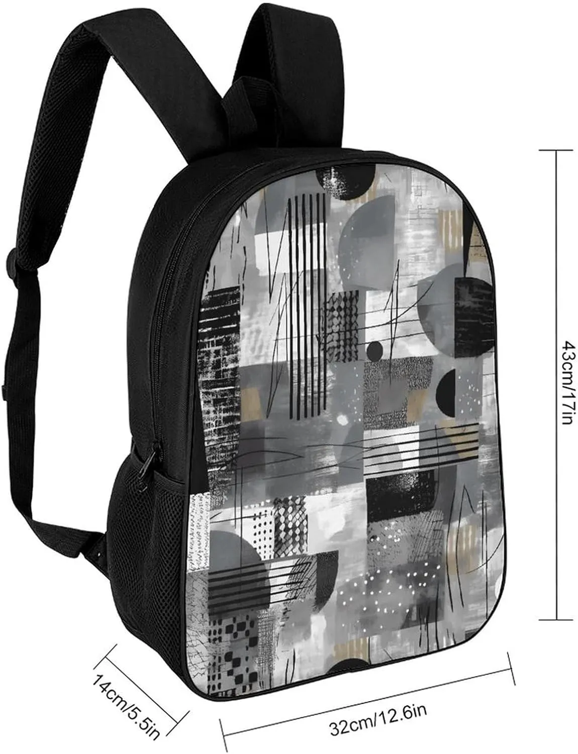 Travel Backpack for Men Women Daypack Black And White Pattern Laptop Backpack Computer Bag Business Work Bag for Work