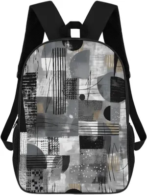 Travel Backpack for Men Women Daypack Black And White Pattern Laptop Backpack Computer Bag Business Work Bag for Work