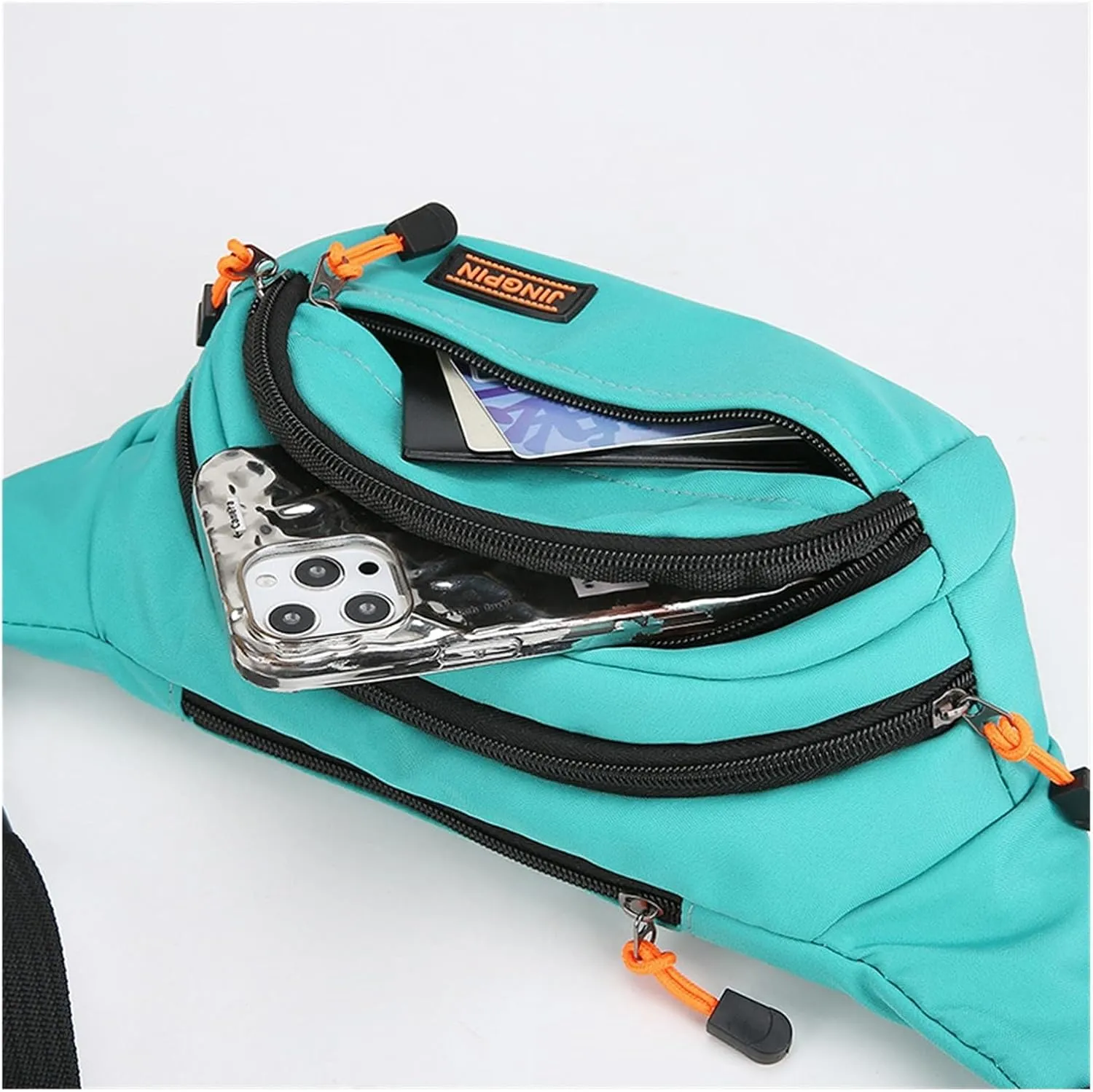 Travel bag, travel waist bag, waterproof Oxford cloth, small compartment classification, suitable for sports riding,(Camel)