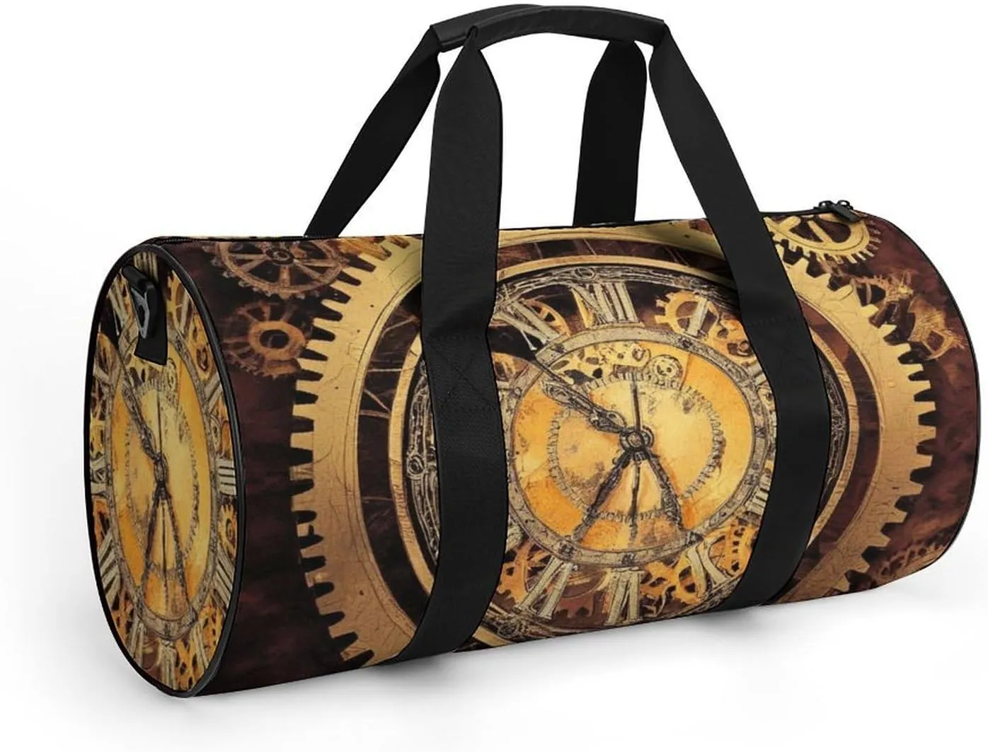 Travel Duffel Bag for Men Women, Foldable Lightweight Gym Yoga Bag with Wet Pocket Cool Steampunk Gears Sport Handbag