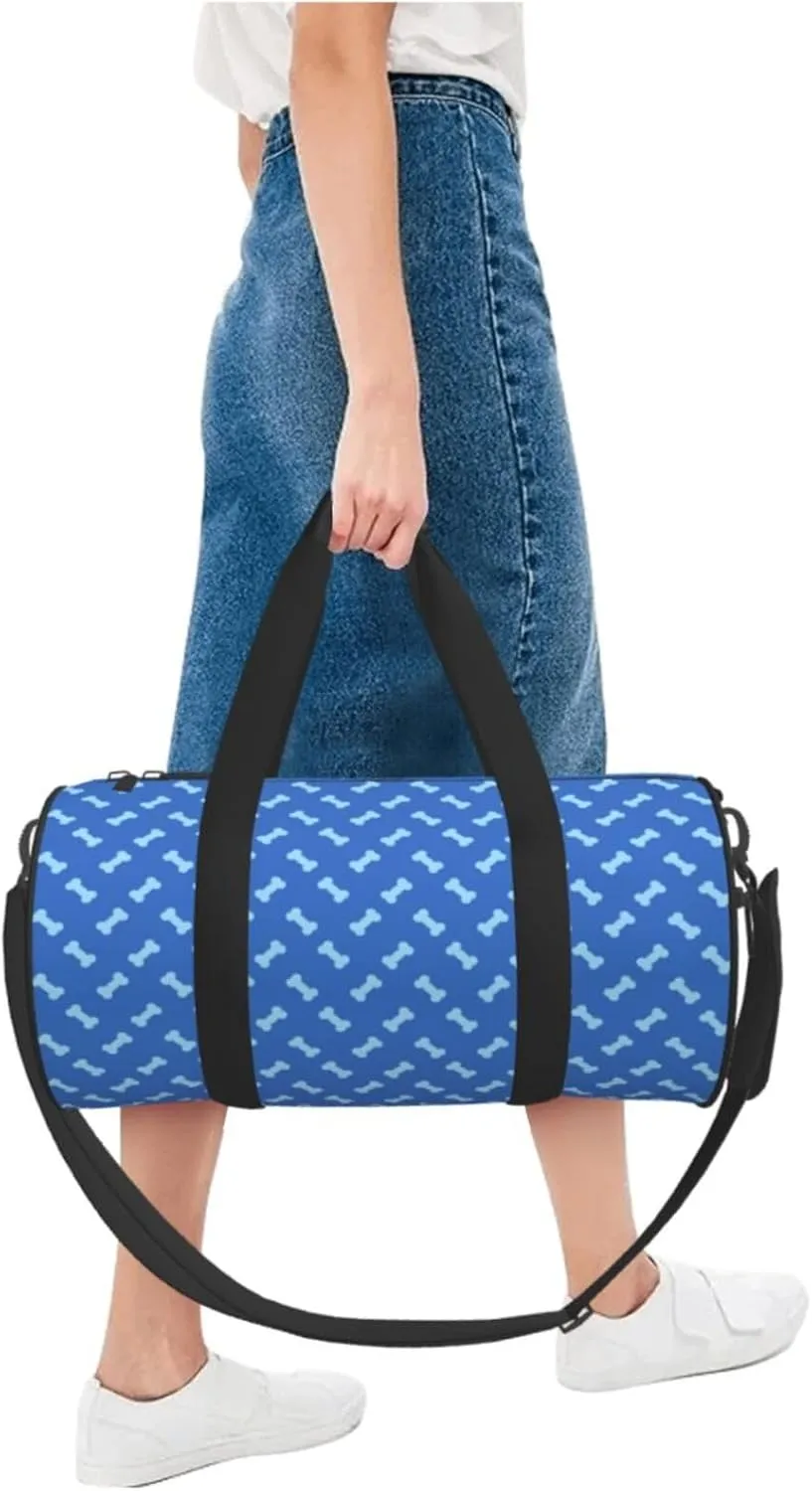 Travel Duffle Bag for Men Women, Bones Blue Duffle Bags for Sport Gym Overnight Luggage