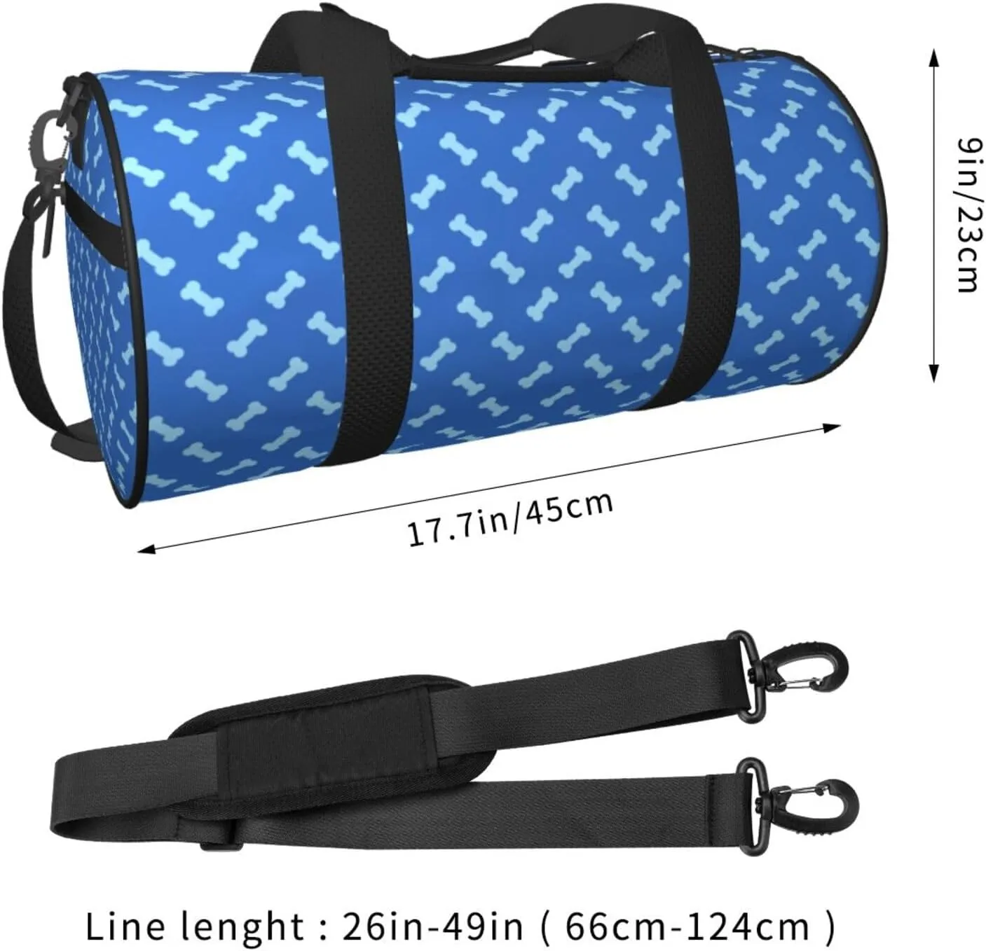Travel Duffle Bag for Men Women, Bones Blue Duffle Bags for Sport Gym Overnight Luggage