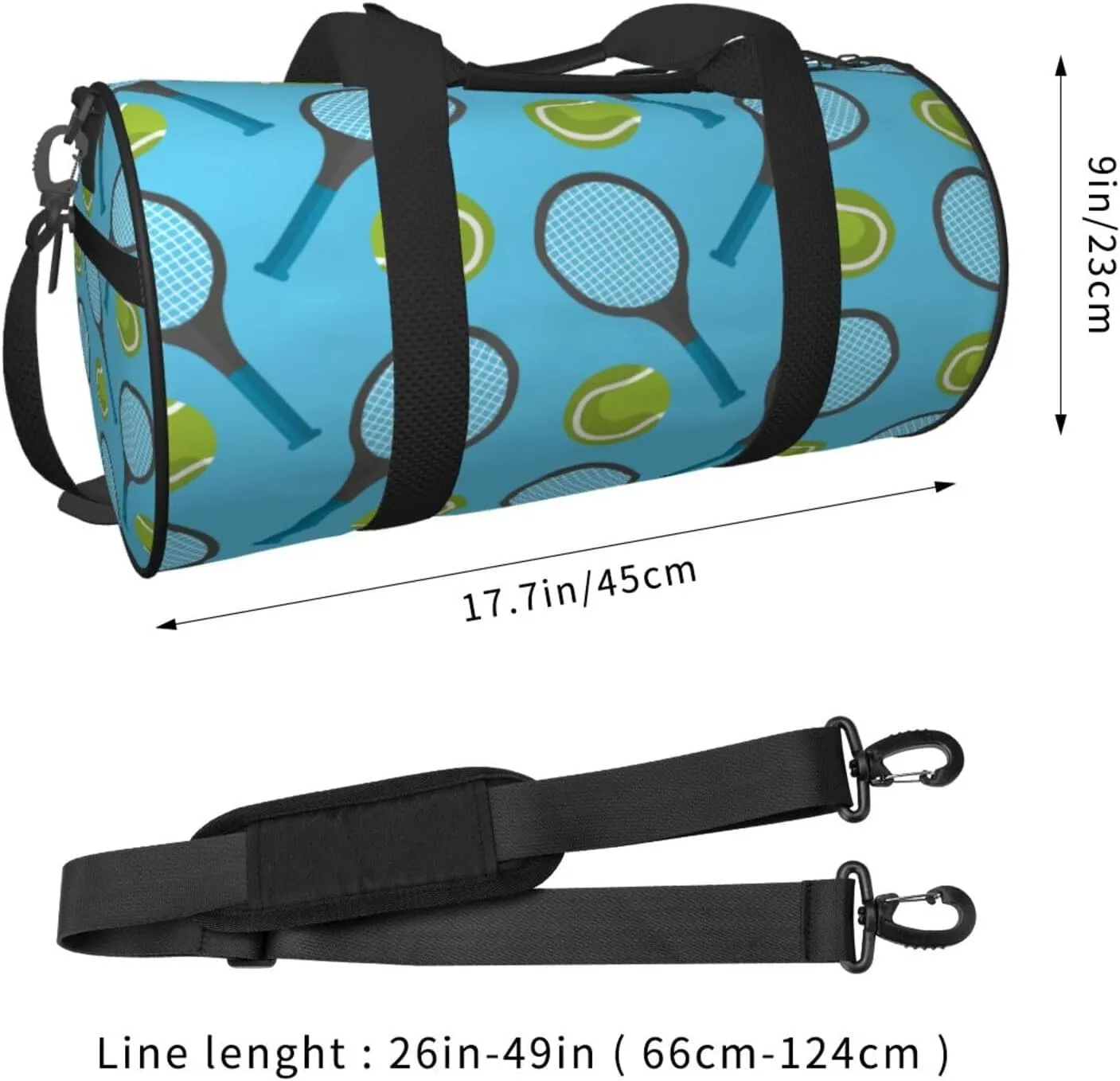 Travel Duffle Bag for Men Women, Tennis Ball Racket Duffle Bags for Sport Gym Overnight Luggage