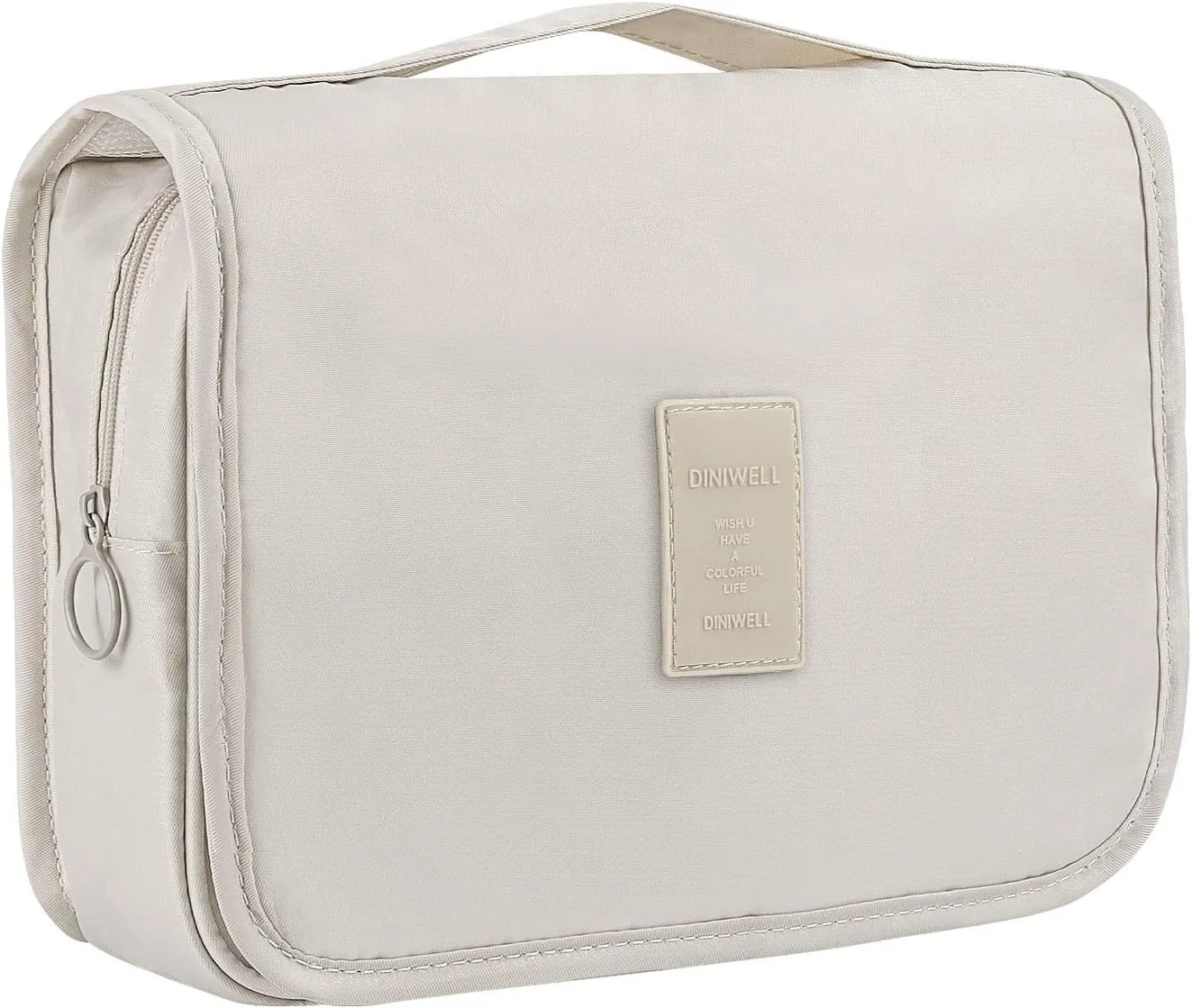 Trawila Travel Hanging Toiletry Bag Cosmetic Bag Makeup Organizers for Men & Women with Sturdy Hook (Beige)