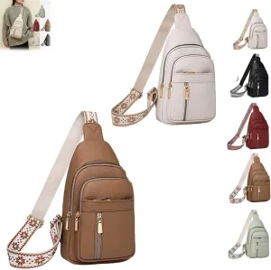 Treadcrck Women's Fashion Casual Solid Color Crossbody Bag, Multi-Compartment Design Small and Portable(White Khaki)