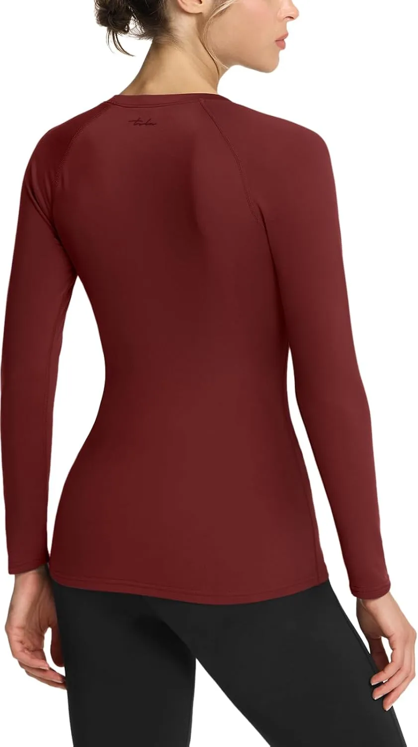 TSLA Women's Sports Compression Shirt, Cool Dry Fit Long Sleeve Workout Tops, Athletic Exercise Gym Yoga Shirts