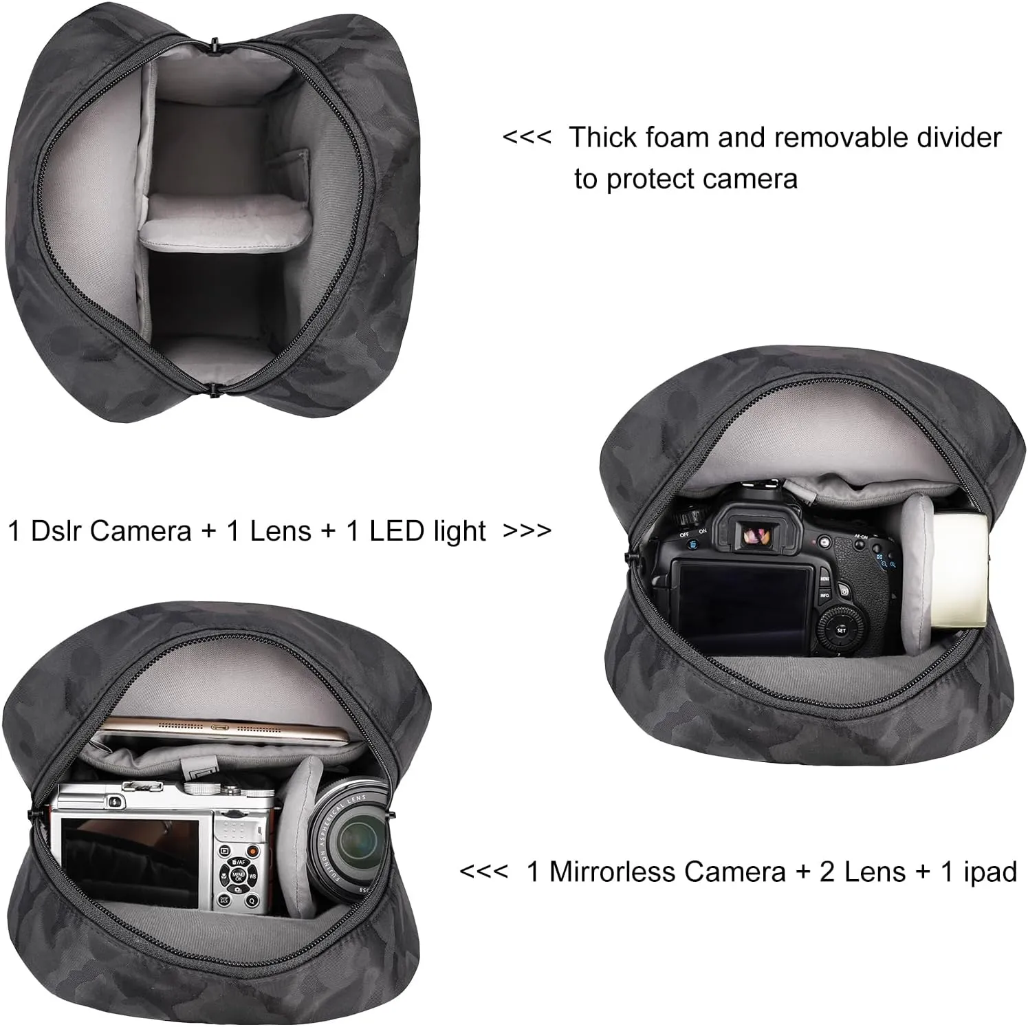 TULLIO Camera Bag Small Crossboy Purse Printing Camera Sling Chest Bag for DSLR SLR Mirrorless Camera Waterproof for Photographer Compatible with Nikon Sony