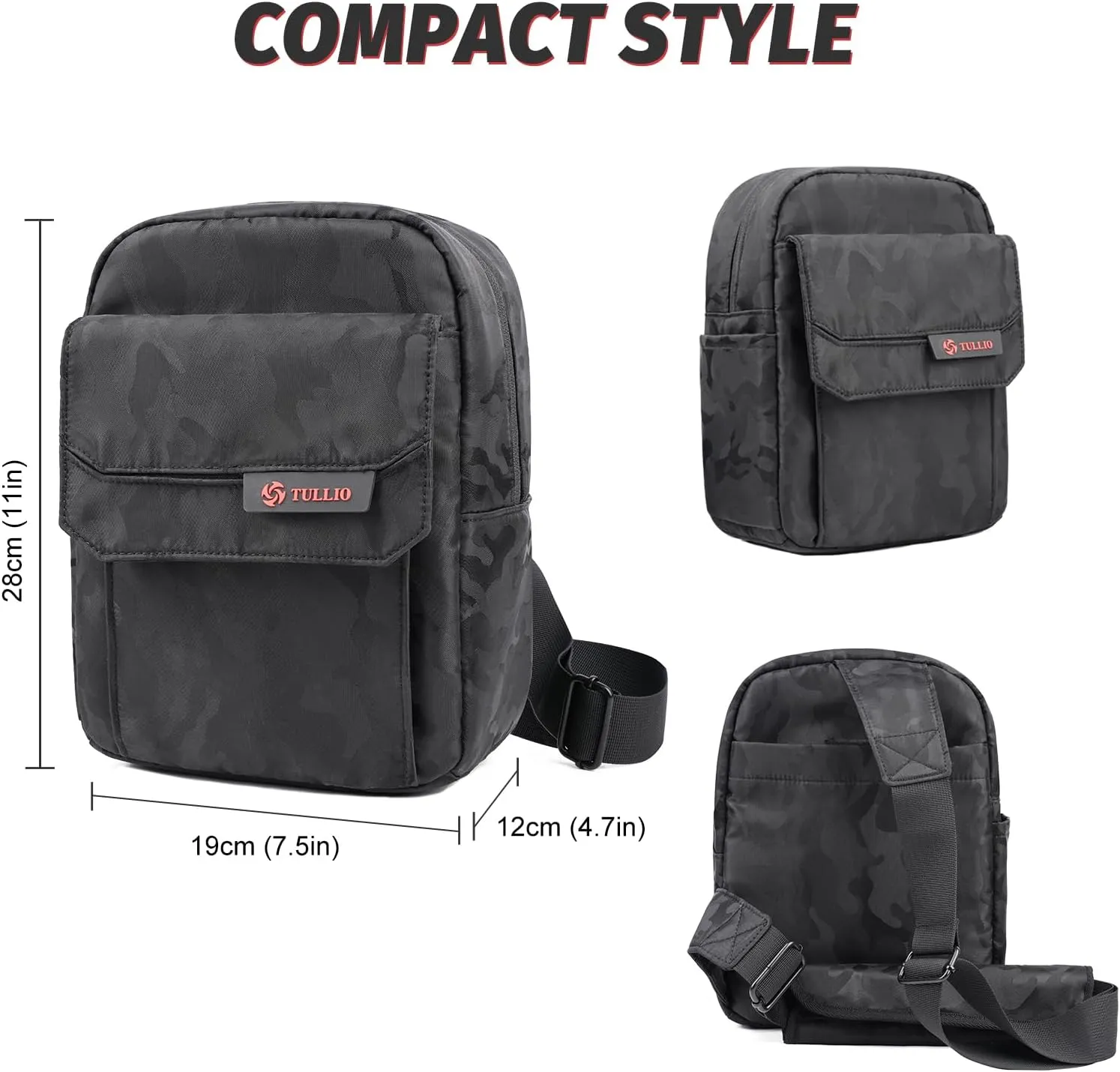 TULLIO Camera Bag Small Crossboy Purse Printing Camera Sling Chest Bag for DSLR SLR Mirrorless Camera Waterproof for Photographer Compatible with Nikon Sony