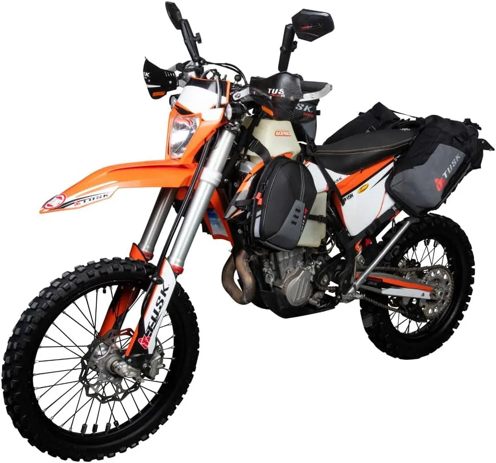 TUSK Excursion Rackless Luggage System w/Small Dry Duffel Tail Bag Standard Heat Shield Black/Tan