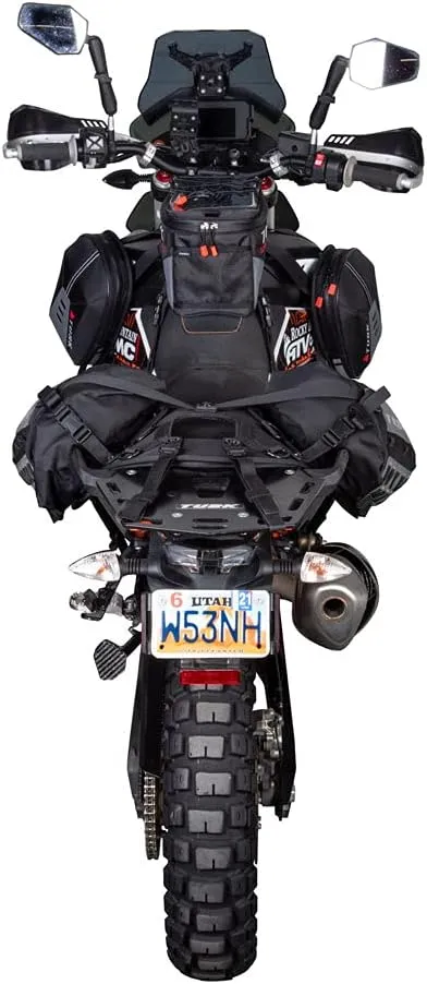 TUSK Excursion Rackless Luggage System w/Small Dry Duffel Tail Bag Standard Heat Shield Black/Tan