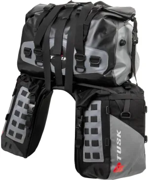 TUSK Highland X2 Rackless Luggage System w/Medium Dry Duffel Tail Bag Standard Heat Shield For Suzuki DR-Z 400S 2000-2009,2011-2022