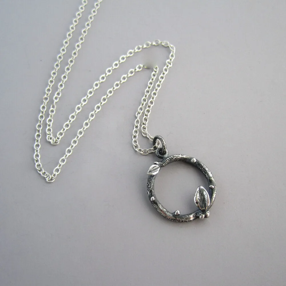 Twig Wreath Necklace Sterling Silver