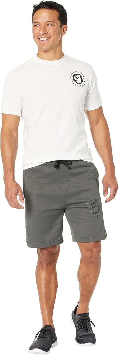 UFC Basic 8" Workout Shorts – Fitness Wear for Men – 100% Polyester – Side Pockets – Sublimated Graphics