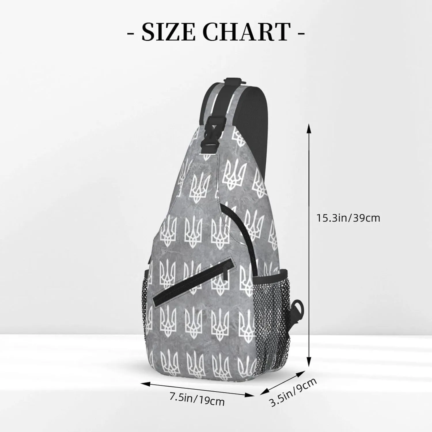 Ukraine Tryzub Proud Ukrainian Sling Bag Crossbody Backpack Shoulder Casual Daypack Bag for Men Women