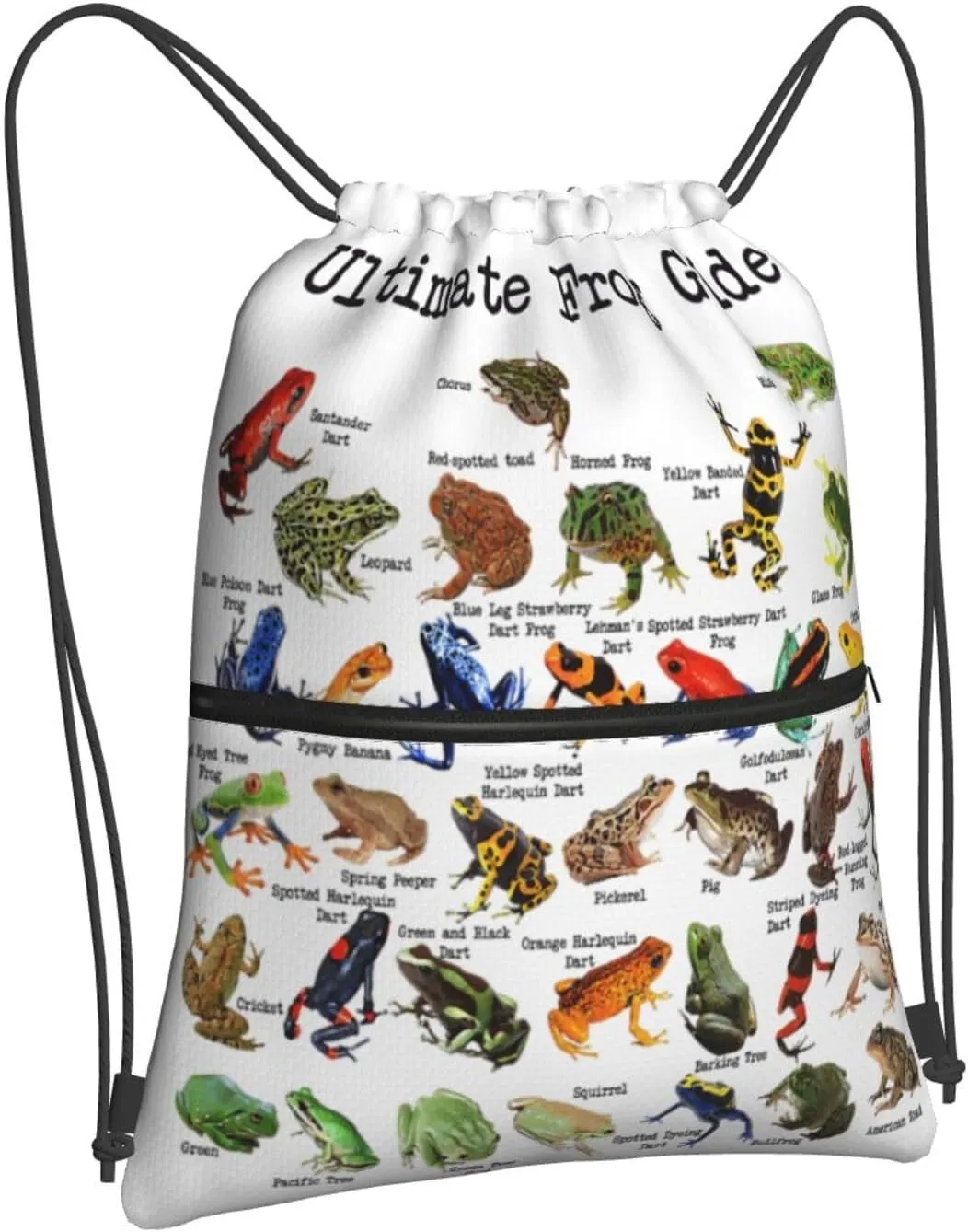 Ultimate Frog Guide Poster Drawstring Backpack Unisex Gym Bags Sport String Bag for Hiking Yoga Travel Swimming Beach 15 X 18 Inch