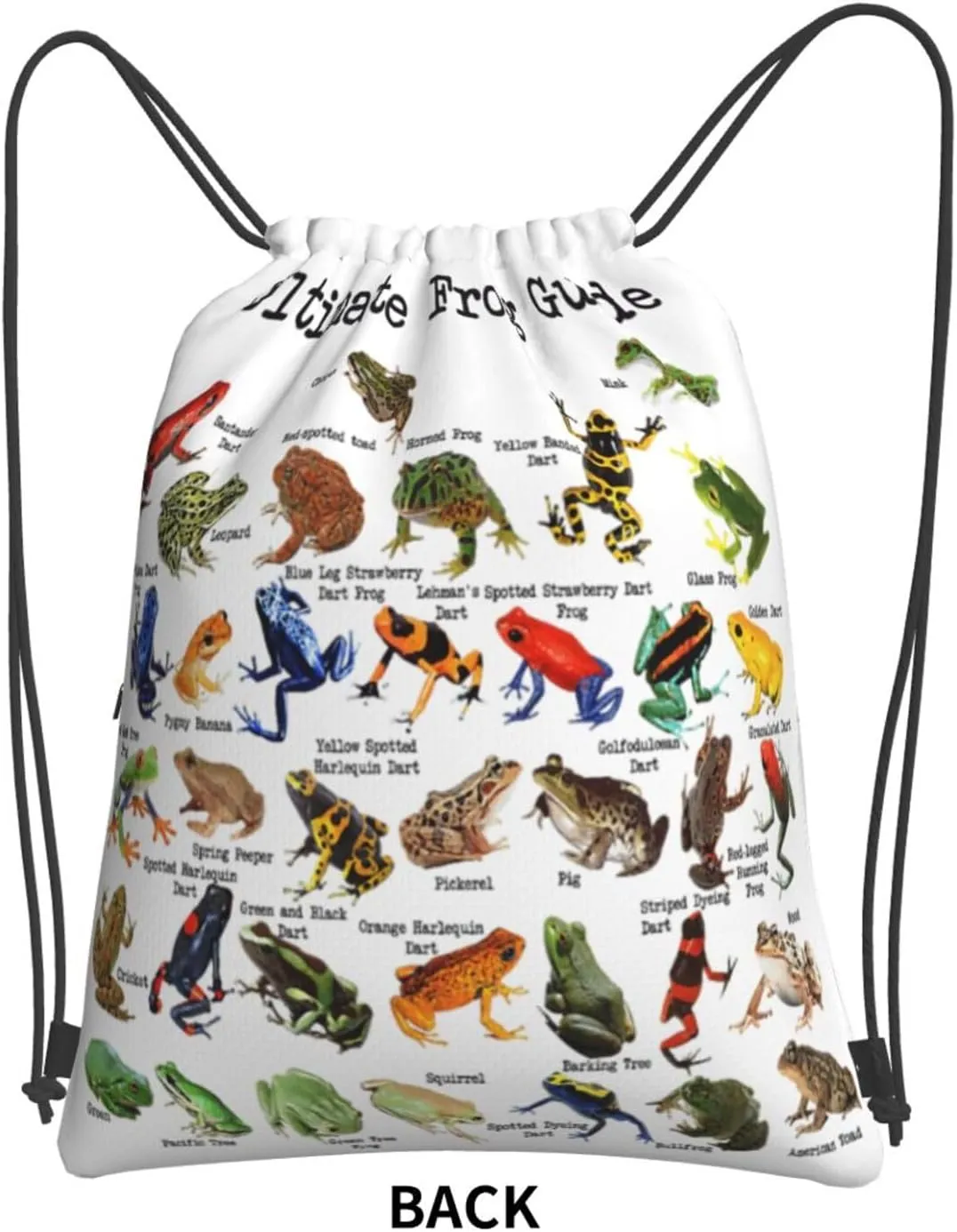 Ultimate Frog Guide Poster Drawstring Backpack Unisex Gym Bags Sport String Bag for Hiking Yoga Travel Swimming Beach 15 X 18 Inch