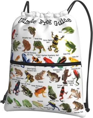 Ultimate Frog Guide Poster Drawstring Backpack Unisex Gym Bags Sport String Bag for Hiking Yoga Travel Swimming Beach 15 X 18 Inch