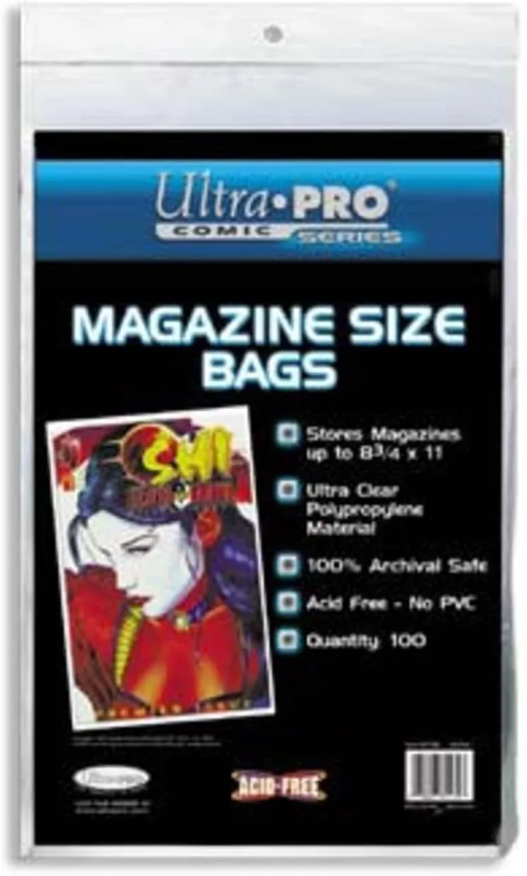 Ultra Pro Magazine Size Bags 100 Acid Free Bags