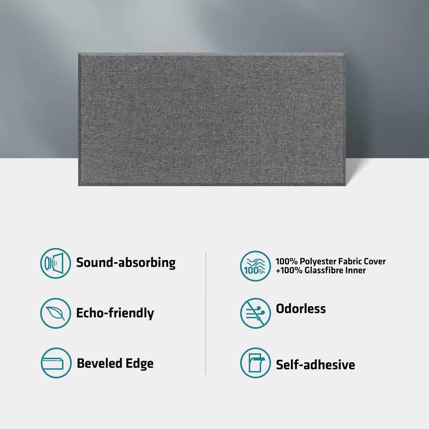 UMIACOUSTICS 4 PCS Acoustic Panels, 2“ Thick 23.6" x 11.8" Fiberglass Sound Absorbing Panels, Self-adhesive Soundproof Panels for Studios, Office, Home Theater. Charcoal Grey