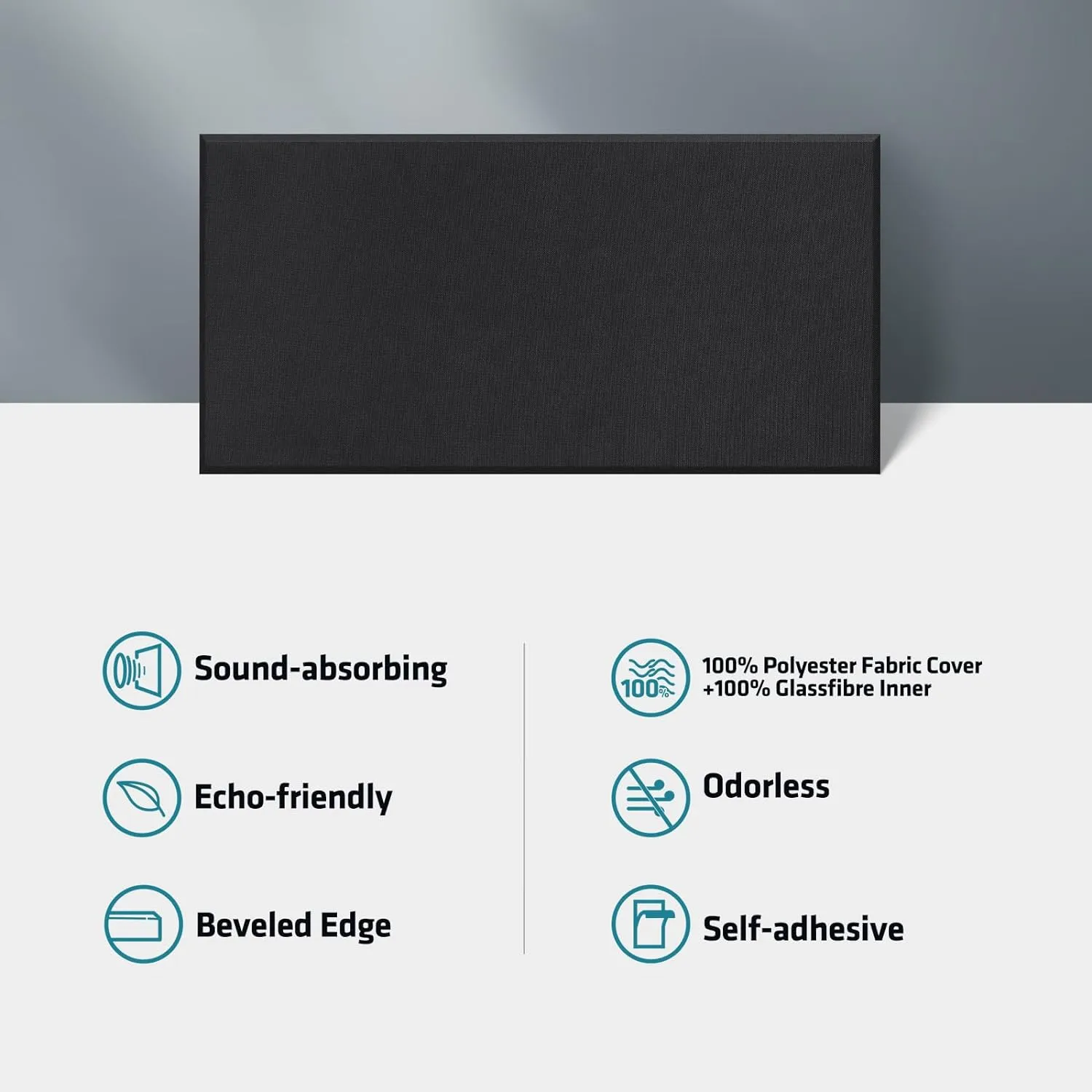 UMIACOUSTICS 4 PCS Acoustic Panels, 2“ Thick 23.6" x 11.8" Fiberglass Sound Proof Wall Panels, Self-adhesive Sound Absorbing Panels for Studios, Office, Home Theater. Deep Black